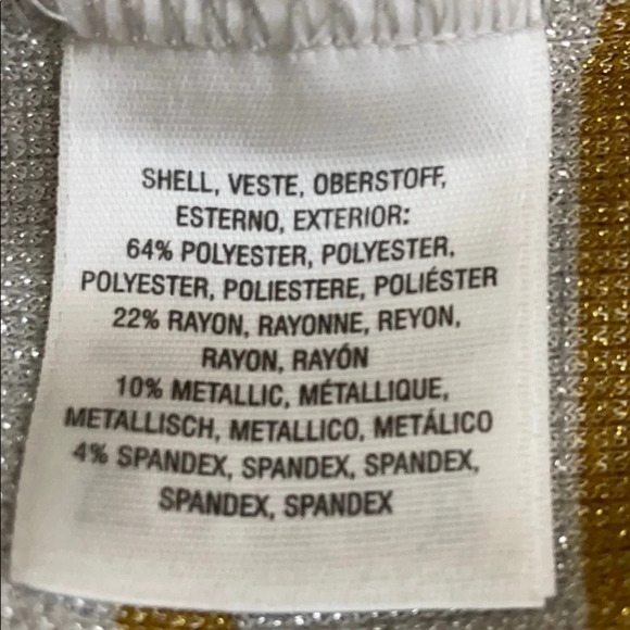 Anthro Vanessa Virginia Striped Metallic Top - S - Picture 6 of 8